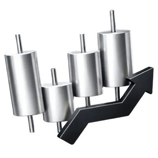 3D-icoon van een candlestick-handelsgrafiek op de over-ons-pagina van SolaperlaATOM